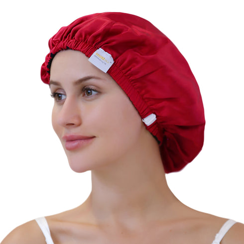 Double Layered 100% Silk Adjustable Sleep Cap